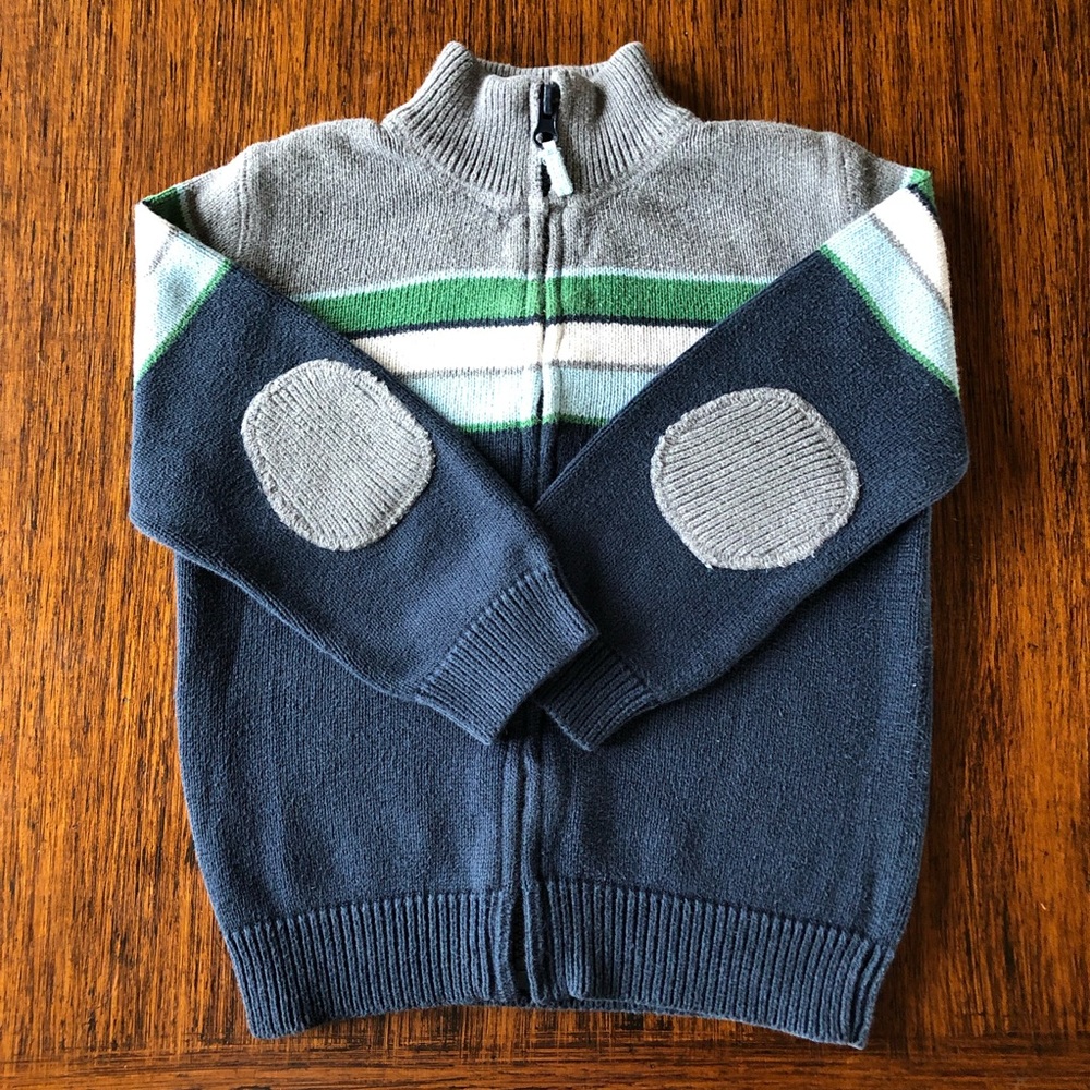 Boys Cotton Zip Cardigan—Super sharp. 4T